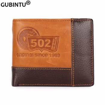 

GUBINTU Genuine Leather Men Wallets Coin Pocket Zipper Men's Leather Wallet Brand High Quality Fashion Male Purse cartera