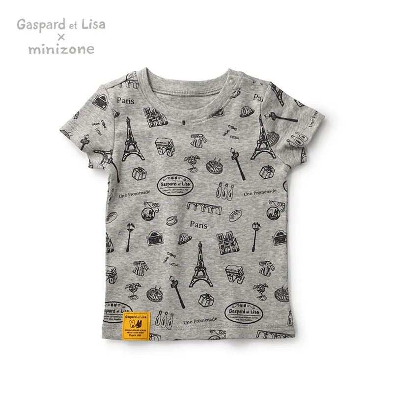 Высококачественная хлопковая футболка для маленьких мальчиков с принтом Гаспар и Лизы футболка для девочек топ с короткими рукавами для малышей, футболки для новорожденных