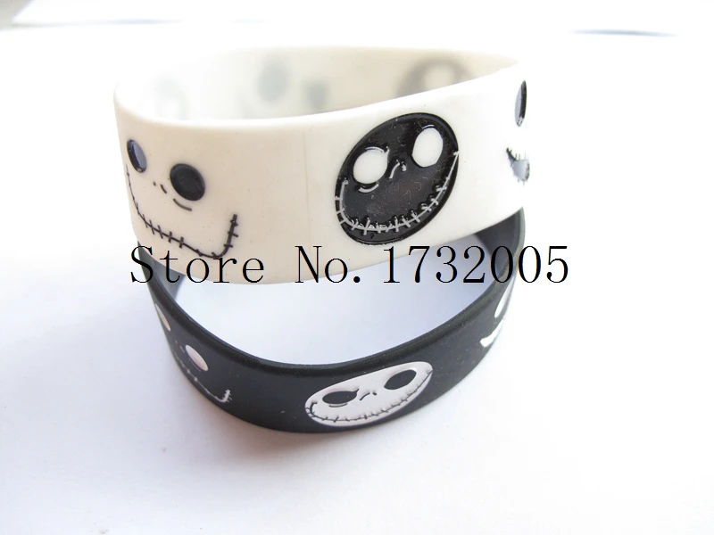 

Free Shipping 20 pcs Popular Cartoon Nightmare Before Christmas Wristband Silicone Promotion Gift Filled In Color Bracelet AA-10