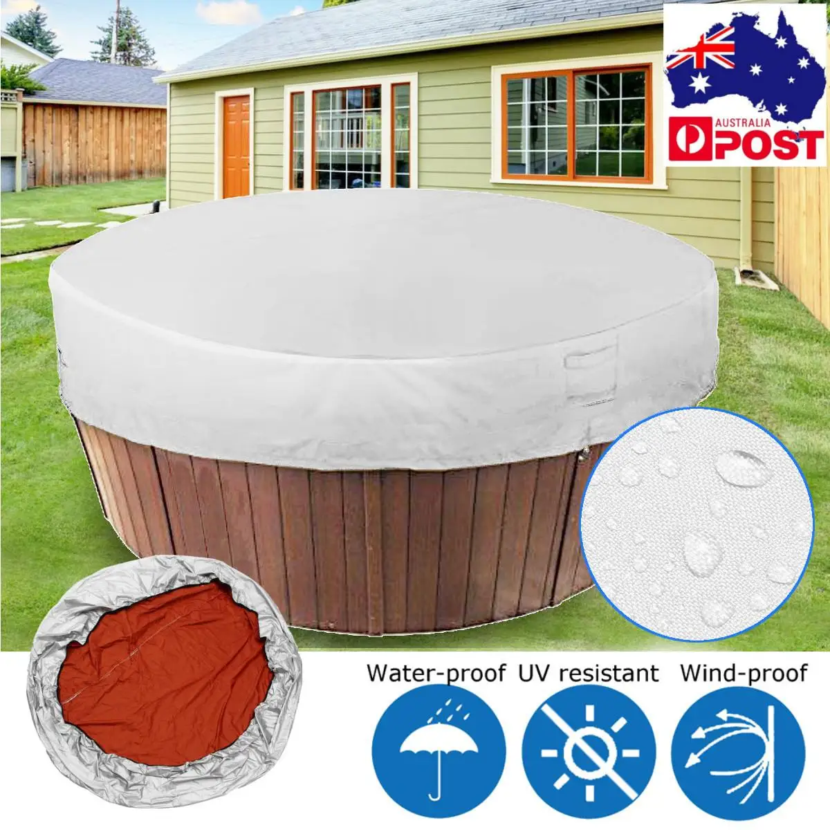 

2 size Universal Round Tub Cover Spa Cap Waterproof Dust/UV proof Cover Cubierta Protector Jacuzzis Hotspring Spa Cubrir