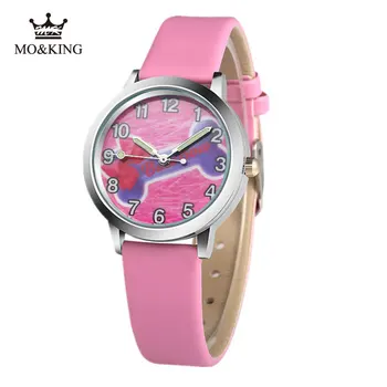 

kittyed luxury Leather waterproof Cartoon Bone Patterns children's boys girls kids Quartz wrist watch Clock gifts bracelet box