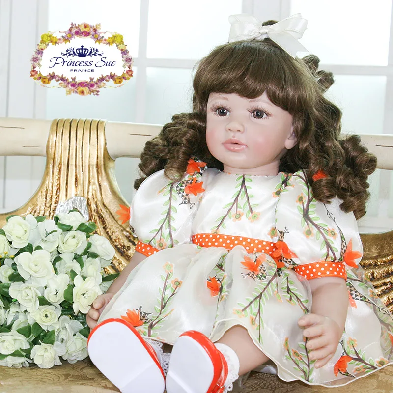 Силиконовые Reborn Baby Doll игрушки 60 см принцессы для малышей как живой Bebe девочек