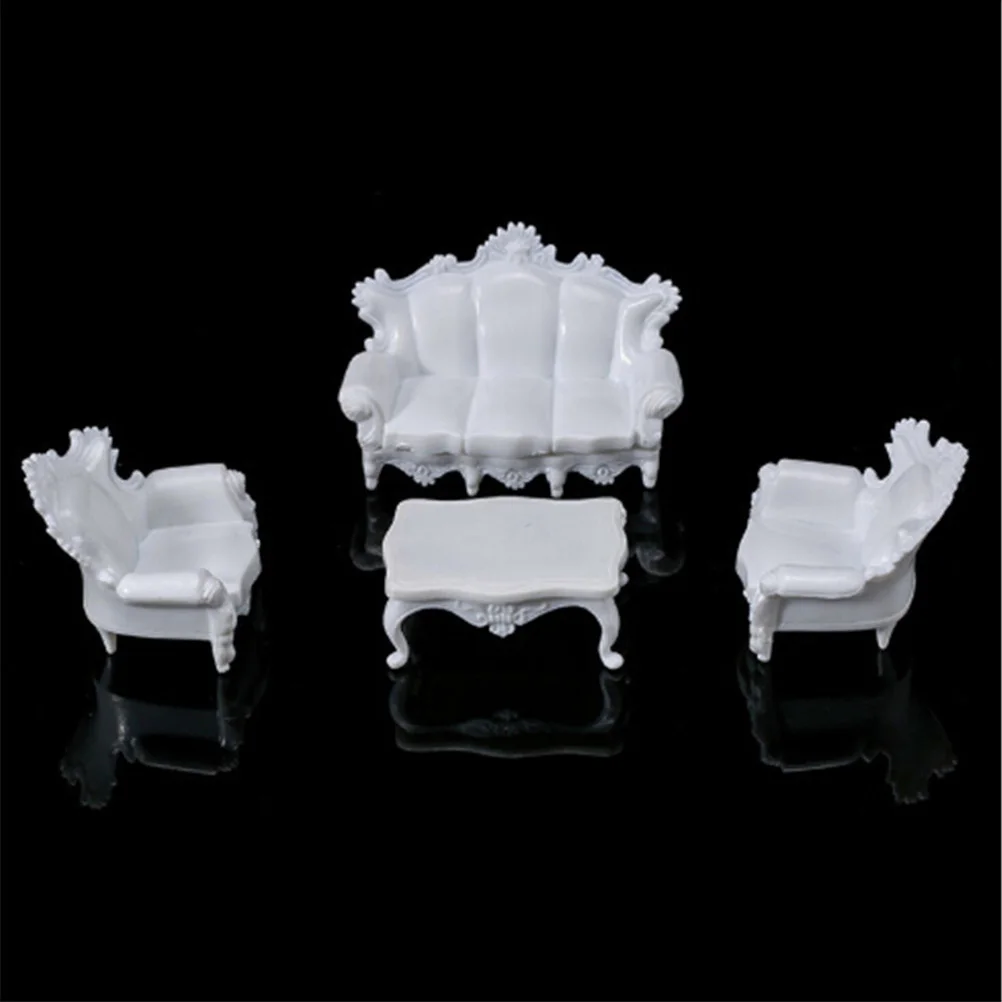 4pcs 1/25 Dollhouse Miniature Living Room Antique Sofa Set Tea Table Settee Model For Doll Doll Kids Gift Classic Toy Dolls 4pcs 1/25 Dollhouse Miniature Living Room Antique Sofa Set Tea Table Settee Model For Doll Doll Kids Gift Classic Toy Dolls