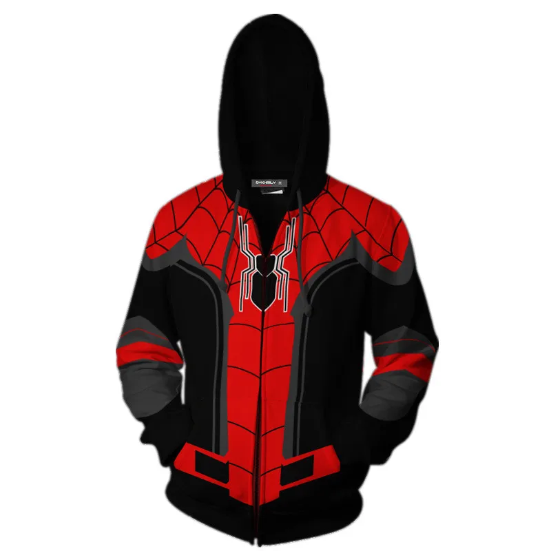 Человек-паук: Дальний от дома Питер Паркер Косплей толстовки унисекс 3D Печатных Человек-паук костюмы толстовки с капюшоном модные топы - Цвет: A