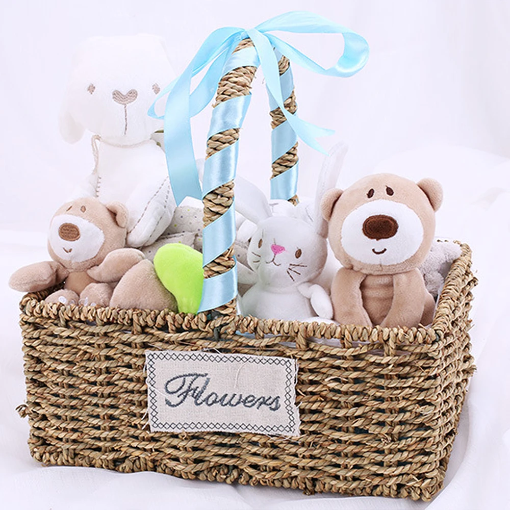 Newborn Gift 4pcs Baby Plush Doll Gift Box Cot Hanging ...