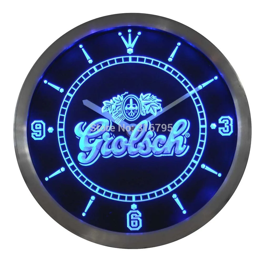 nc0002 Grolsch Beer Neon Light Signs LED Wall Clock 3