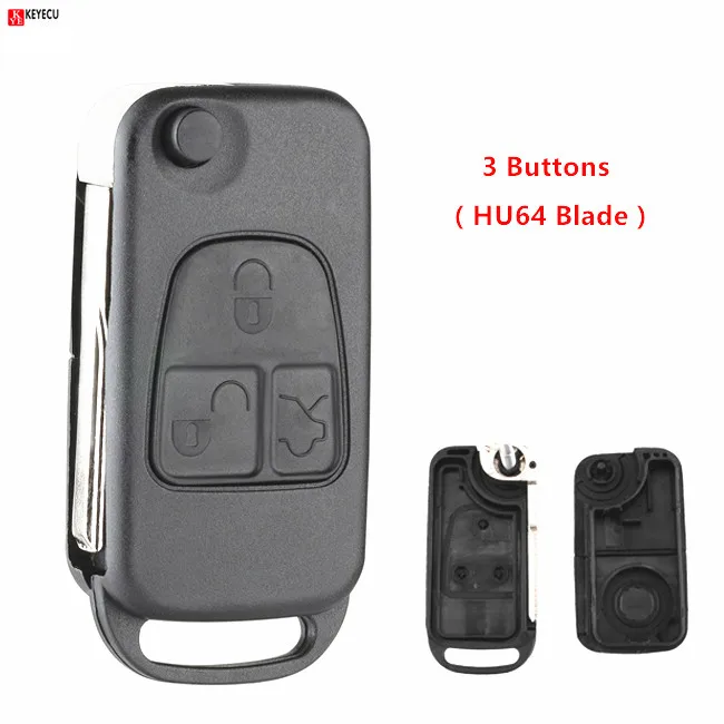 

Keyecu New Flip Floding Key Shell Case Fit For 3 Buttons Mercedes Benz ML C CL S Class HU64