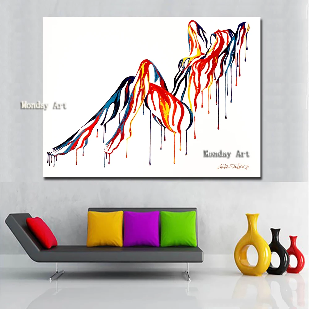 

Acrylic Paintings best Hand Painted Abstract Home Decor Wall Art Nude Women Oil Painting on Canvas Palette Knife Naked Picture
