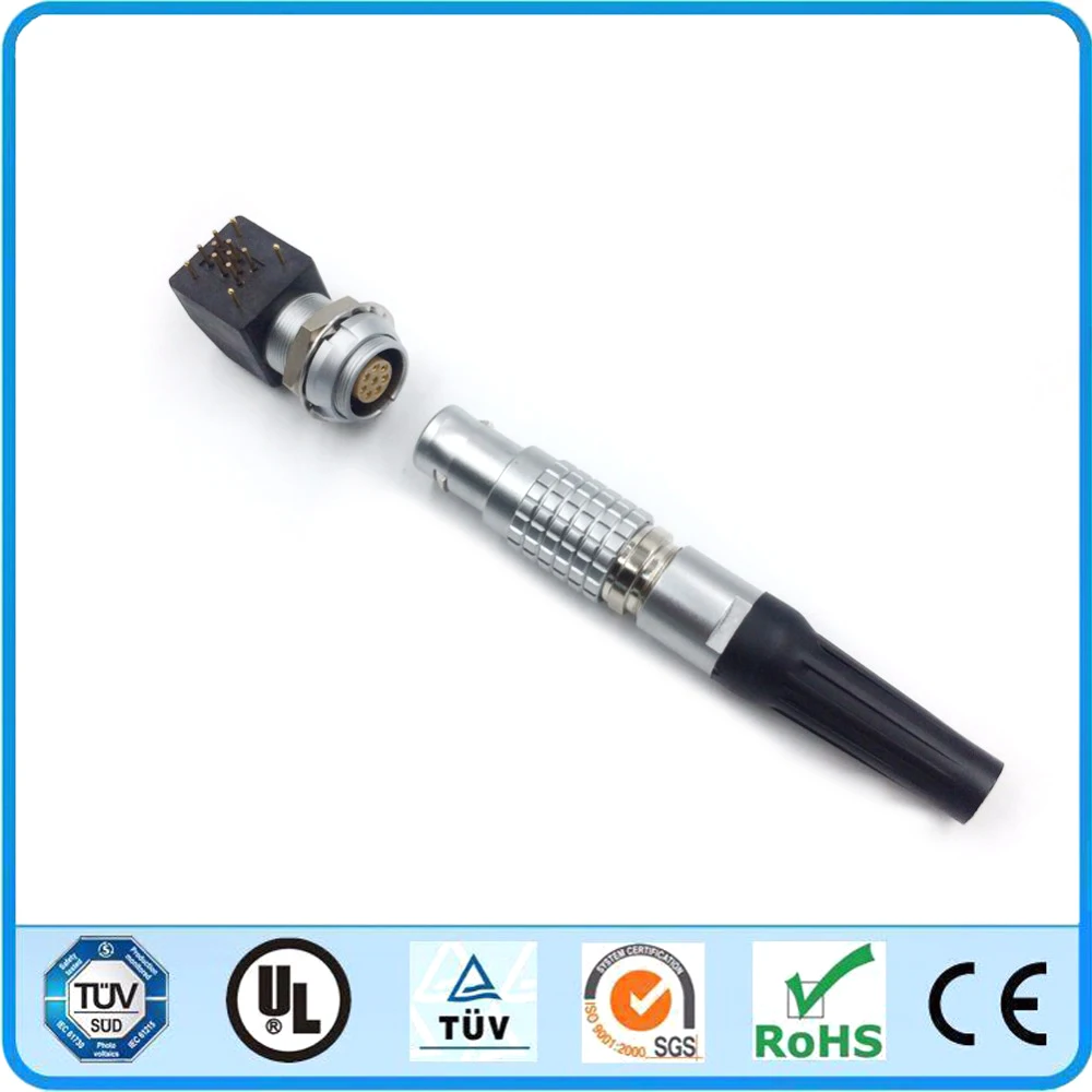 LEMO металлический круглый разъем FGG 1B 8 pin штекер EXG Pin две гайки гнездо для печатной