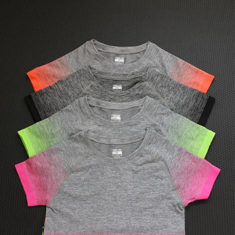  New Womens yoga shirt Quick Dry Sports Shirt Fitness Running T-shirt Women Gym Shirt Jerseys Yoga t