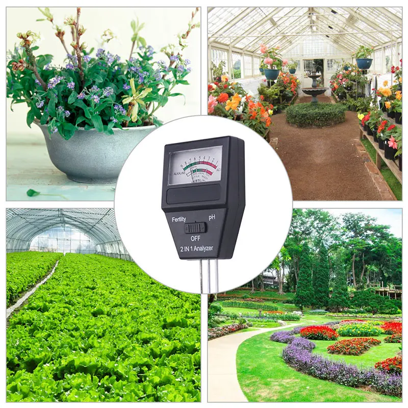 

2 In 1 Soil Analyzer PH Meter Acidity Alkalinity Tester with 3 Probes for Garden Farm TSH Shop