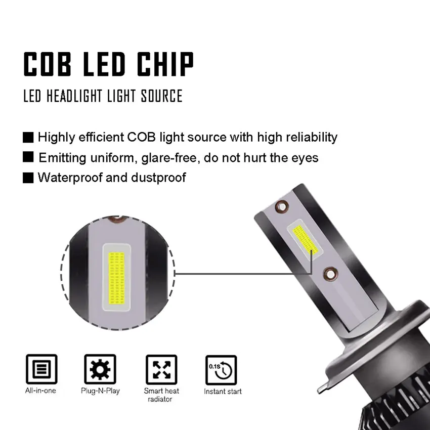 TXVSO8 2 шт. Мини светодиодный H1 автомобильные головные фары лампы COB комплект чипов 6000 К авто фары 12 V 8000LM парный сверхъяркий люсис привело para