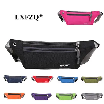 

Chest bag Nylon Fanny Pack Bum Bag Fashion Women Men Slim Waist Bag for Travel Waterproof with Earphone Hole Women Belt Bag