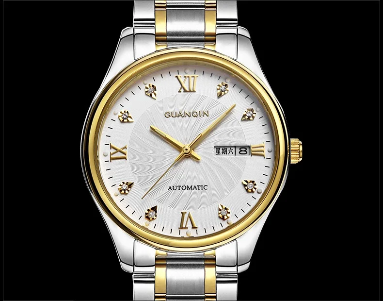 GUANQIN Mens Watch Top Brand Automatic Watch Calendar Luminous Perspective Week Clock Men Water Resistant Male Wristwatches 2017 (6)