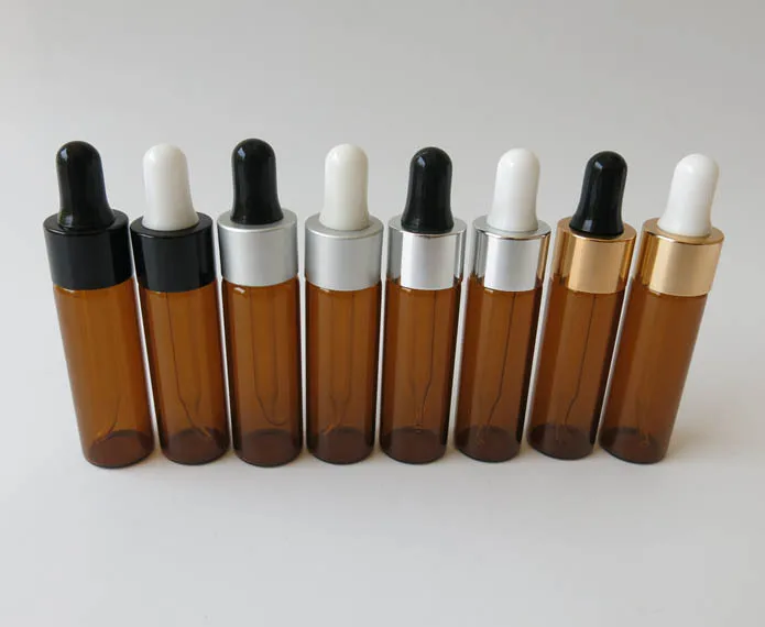 Frasco de Vidro com Pipeta Garrafa de Vidro Âmbar de Vidro e Recipiente para Embalagem de Líquidos Atacado Conta-gotas Dropper 100 Pcs 15 ml 5 Garrafas reutilizáveis