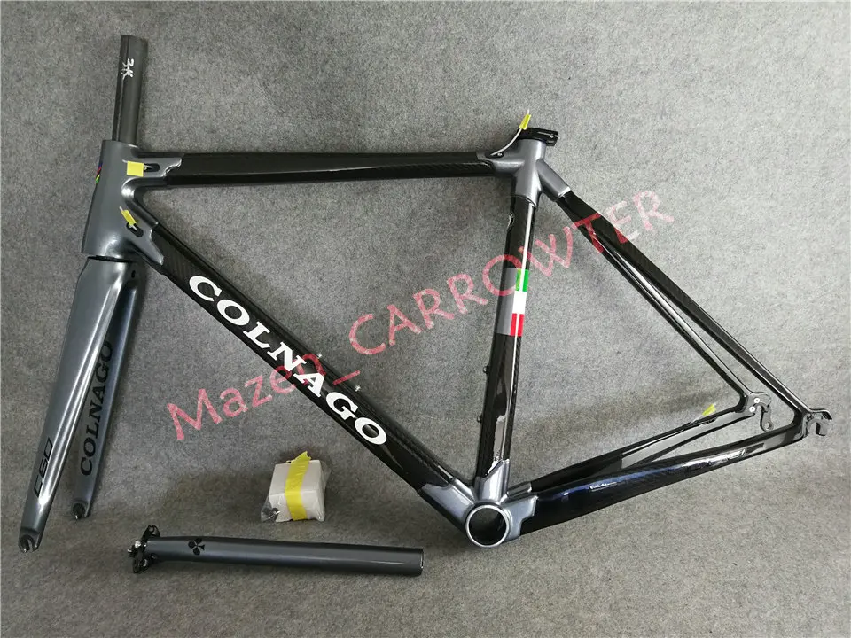 Черно-серый окрашенный CARROWTER T1000 3K глянцевый/матовый Colnago C60 карбоновая рама для дорожного велосипеда с BB386 XS/S/M/L/XL