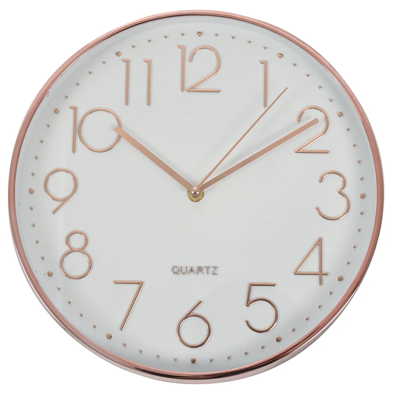 

Modern Wall Clock,12 Inch Large Decorative Universal Silent Indoor Quartz Round Wall Clock Non-ticking for Living Room Office