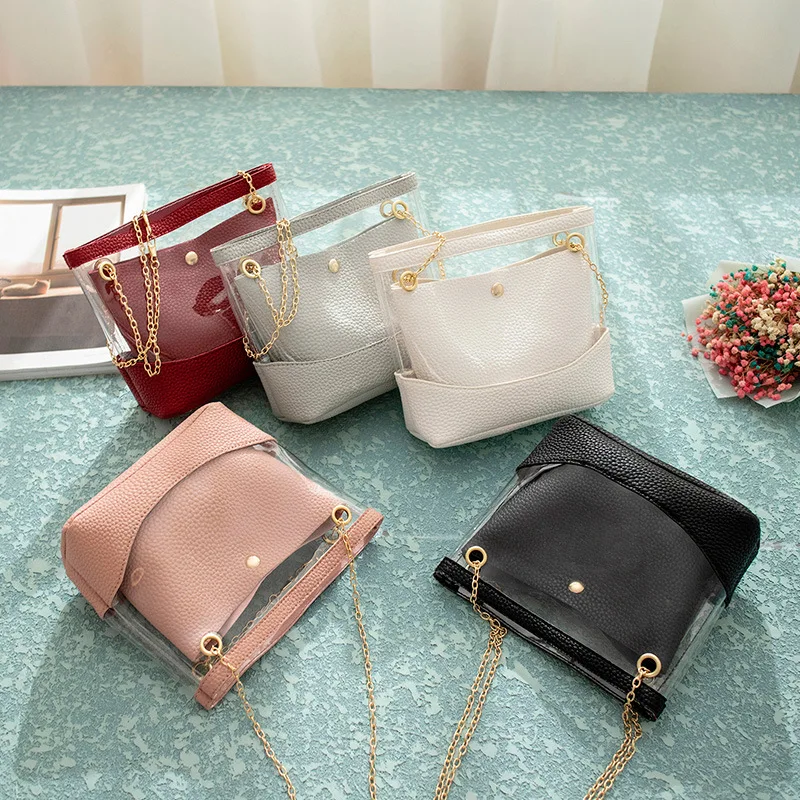 transparent leather bag