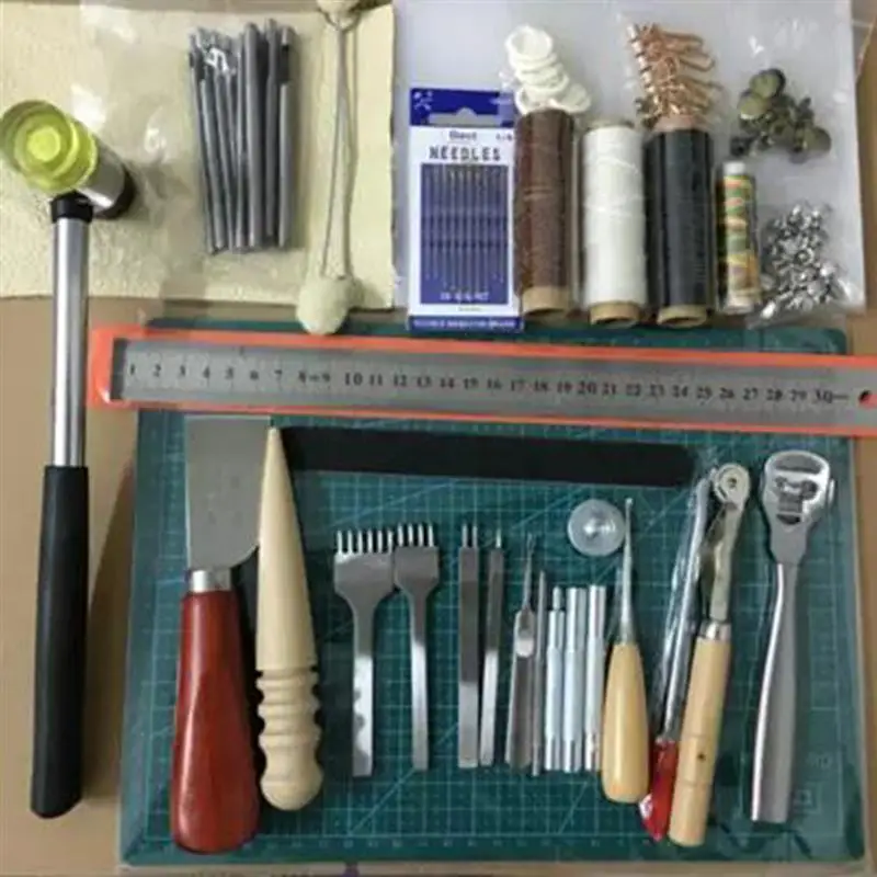 

42 in 1 Leather Crafting Sewing Tools Kit Cutting Stitching Carving Set