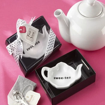 

200pcs/Lot+Sweet-Tea Ceramic Tea-Bag Caddy in Black Serving-Tray Gift Box Porcelain Tea Bag Dish Wedding Favors+FREE SHIPPING