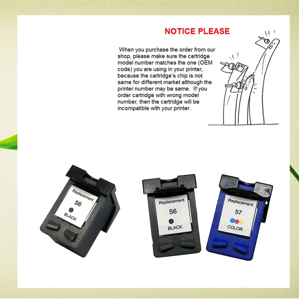 

2BK+3C Remanufactured ink cartridge for HP56 HP57 For HP Deskjet 450/5150/5550/5552/5650/5652/5850series/9650/9670/9680/PSC 1110