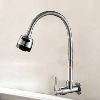 

Free shipping,Wall Mounted Brass Cold Kitchen Faucet, torneira Cold Kitchen Tap,single Cold Sink Tap, in wall crane