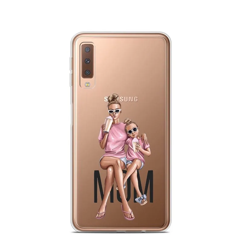 Модный силиконовый чехол для Samsung Galaxy A51 A71 A7 2018 A6 A8 Plus A9 A70 A80 2019 с черными и