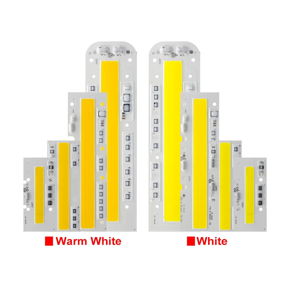 Светодиодный чип COB светильник переменного тока 220V 30W 50W 100W 150W умная ИС(интеграционная схема) белый/теплый белый яркий светодиодный чип COB светильник источник света для DIY прожектор светильник Точечный светильник