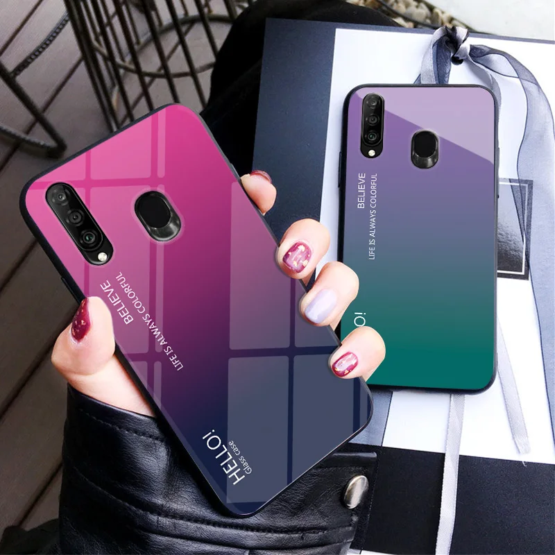 Чехол для Galaxy M30 роскошное закаленное стекло силиконовая рамка Жесткий Samsung чехол
