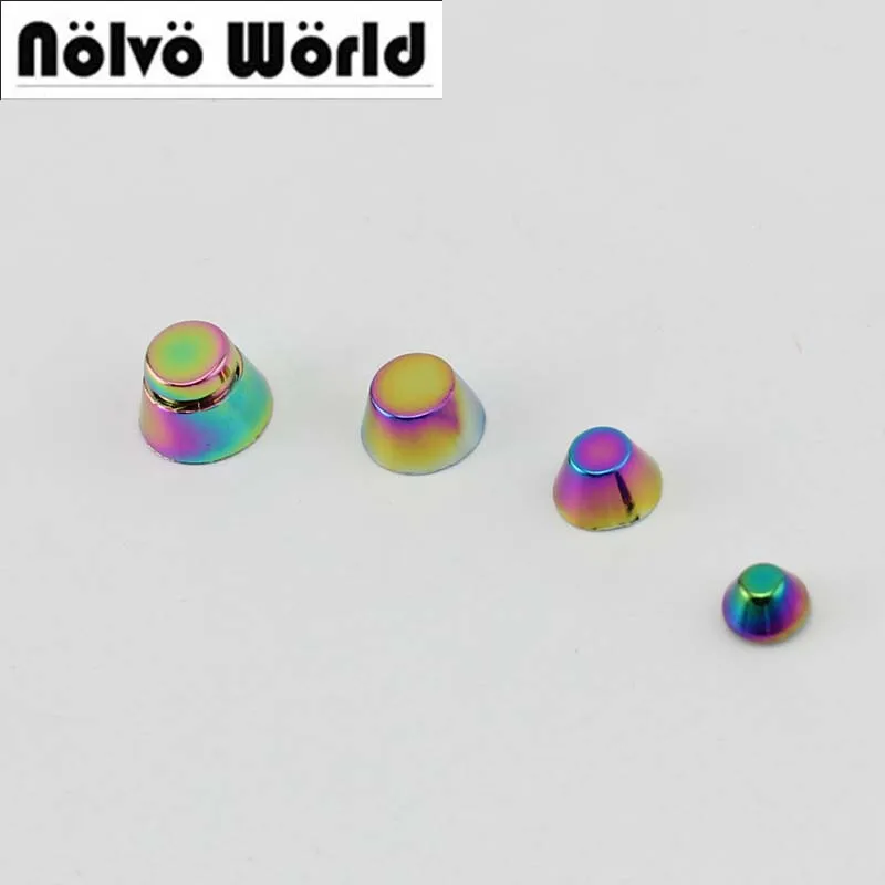 Cabeça de Cobre Fixadores de Alta Artesanato em Couro Bolsas de Sapatos de Pregos Íris Rebite 14mm 10mm Pés Sólidos Rebites Qualidade 100 Pcs 50