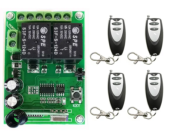 DC24V 2CH Remote Control Garage Door RF Wireless Remote