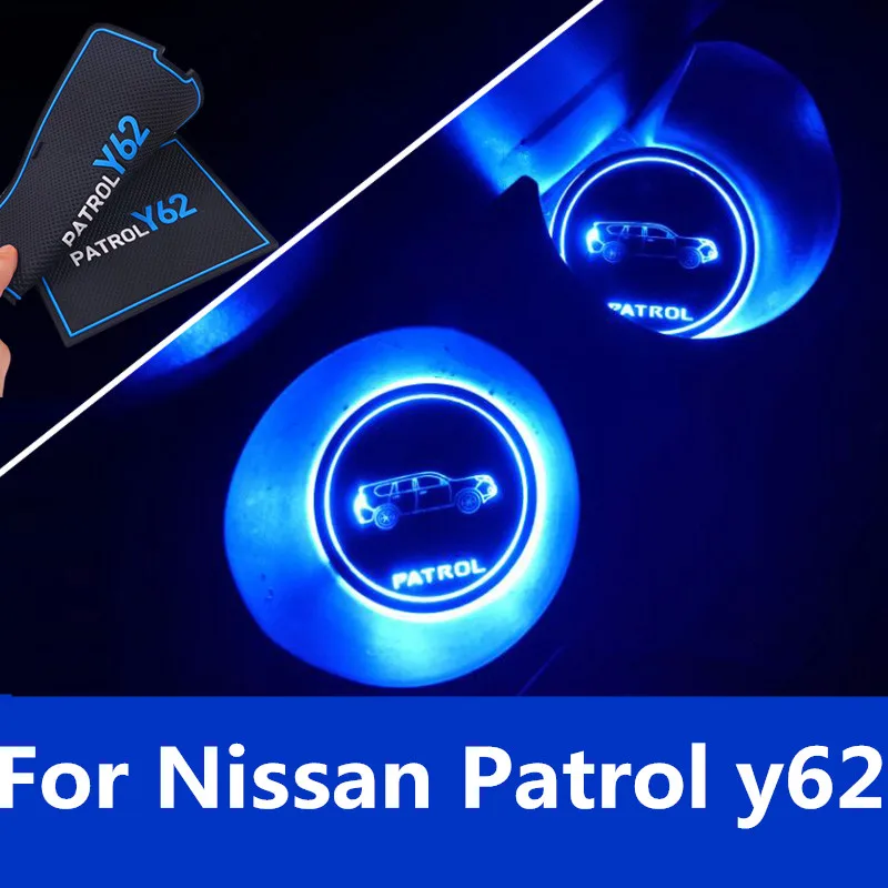 

rubber mat door mat anti-slip Cup pad Gate slot pad Central control water coaster door storage light For Nissan Patrol y62