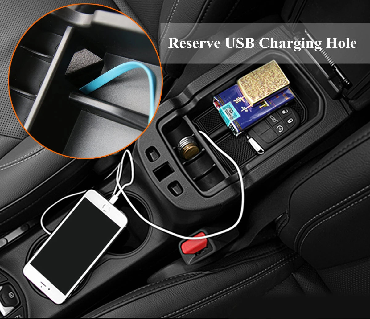 Для Jeep Compass 2017 2018 2019 2020 2021 центральный подлокотник коробка для хранения лоток