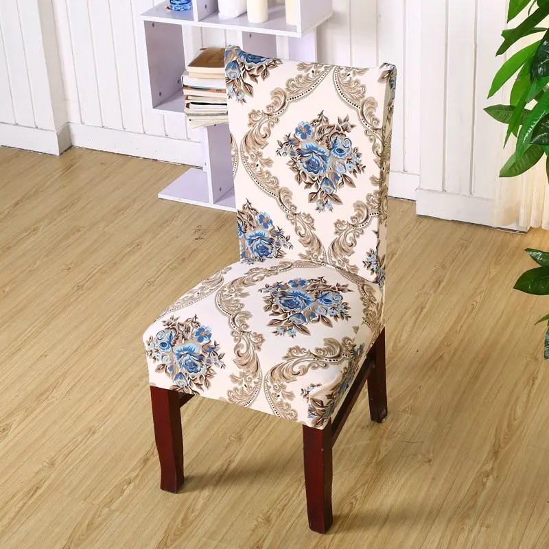 Hyha Floral Letter Dining Chair Cover Spandex Elastic Anti-dirty Slipcovers Protector Stretch Removable Hotel Kitchen Seat Case - Цвет: 14