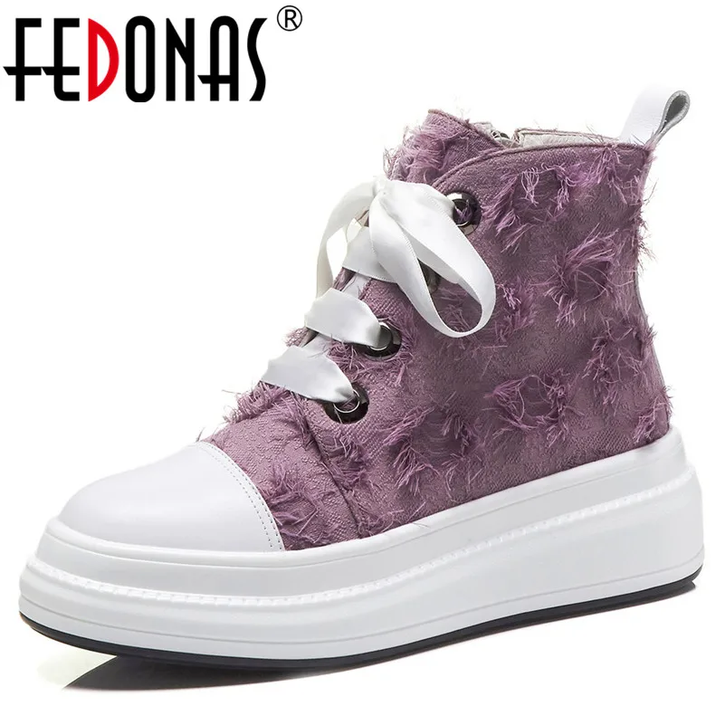 

FEDONAS Newest Women Platforms Ankle Boots Fashion Wedding Party Shoes Woman Lace Up Comfort Casual Shoes Short Ladies Boots