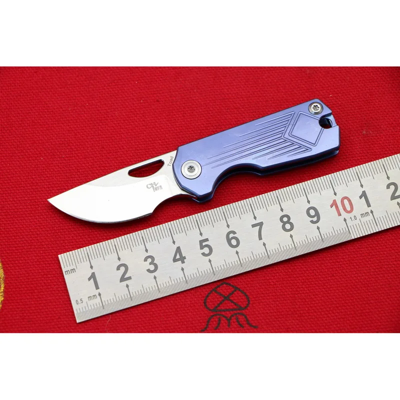 

CH small Toad original Flipper folding knife AUS-8 Blade TC4 Titanium handle outdoor camping hunting fruit pocket Knives tools