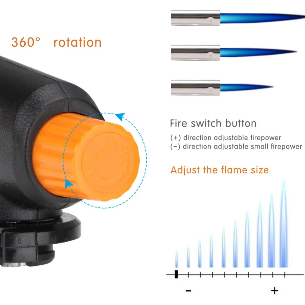 1PCS Barbecue Igniter Flamethrower Burner Butane Gas Blow Torch BBQ Guns Kitchen Lighters Welding Gun Camping BBQ Tool Flame Gun