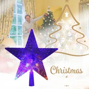 

Transparent Pentagram-shaped Lamp Christmas Tree Ornament LED Lucky Star Decor Hanging Star 14/18/22cm 3 Sizes