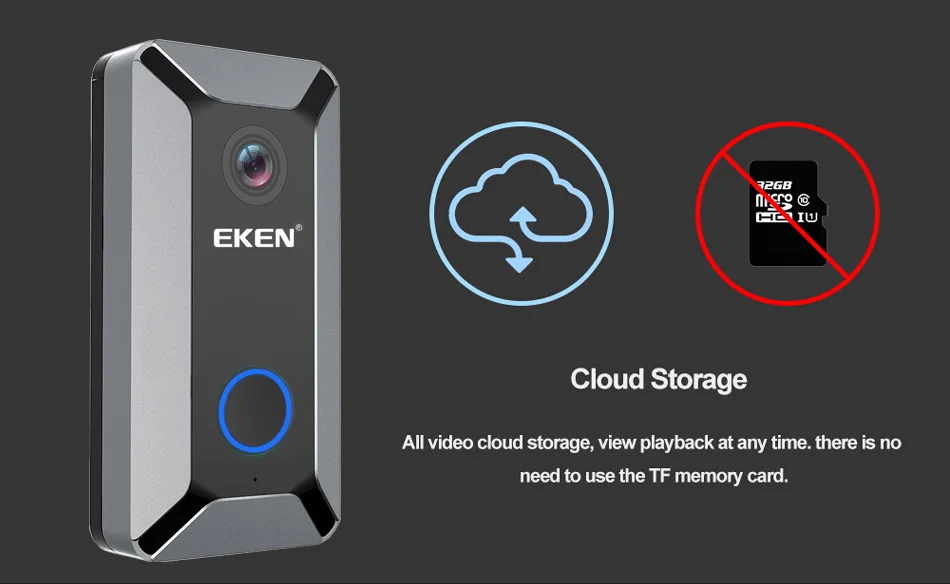 V6 720P Smart Wireless wifi Video deurbel Camera Cloud storage door bell with indoor Chime Visual Intercom Night Vision