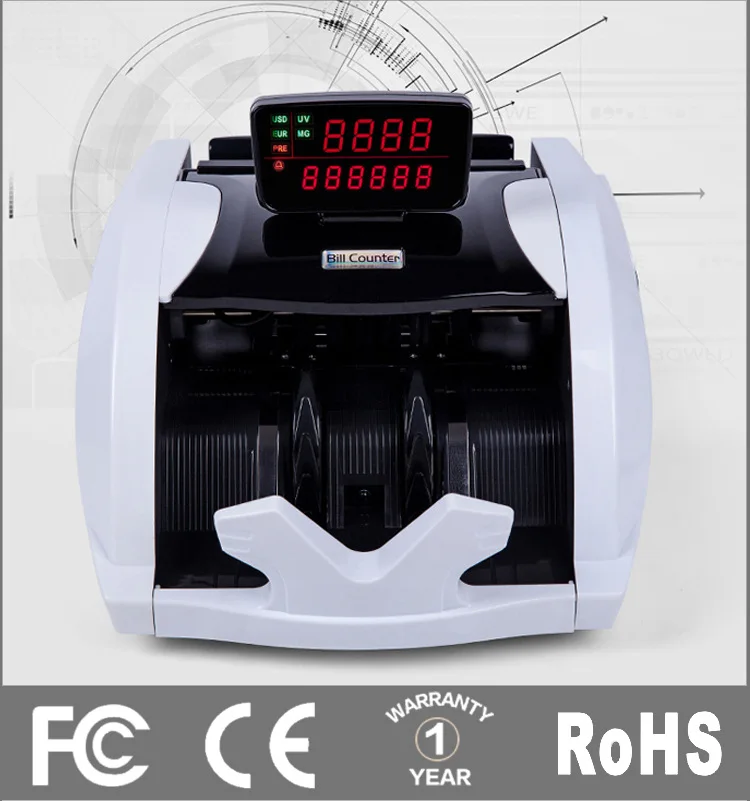 FT2050 счетчик денег счетчик Валюты детектор поддельных УФ МГ детектор банкнот ЖК-дисплей 110 В 220 В
