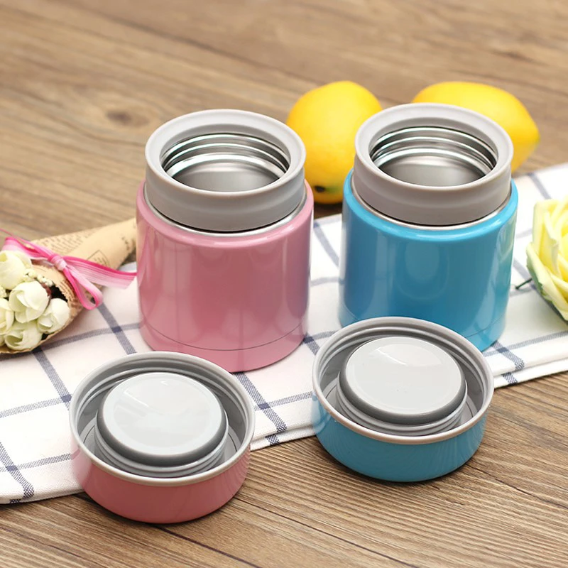 400ml Mini Small Vacuum 304 Stainless Steel Lunch Box Thermal Insulation Leak proof Soup Food Container Kids Student Bento Box