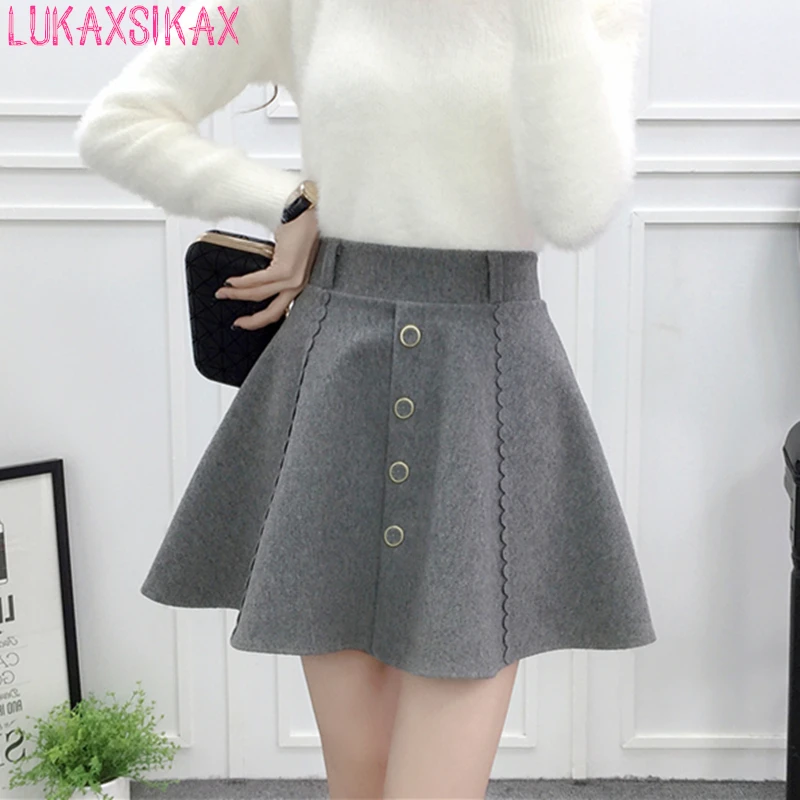 

New Arrival 2018 Autumn Winter Women Skirt Fashion Beaded Warm Hairy Bottom Skirt College Style Safety Skirt Shorts