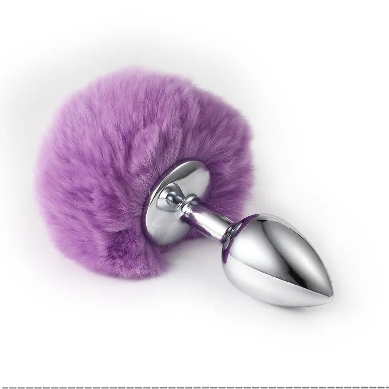 Ментальный плюшевый шарик анальная пробка с кроличьим хвостом массажер простаты