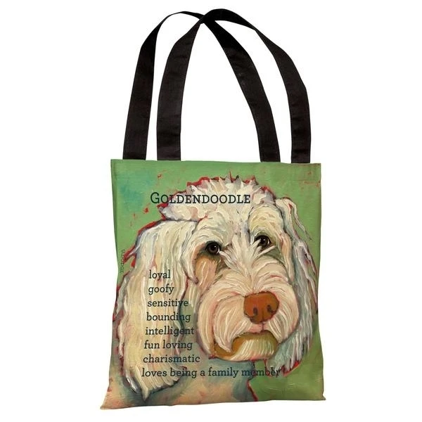 One Bella Casa 70141TT18P 18 in. Golden Doodle 1 Polyester Tote Bag by Ursula Dodge (1)