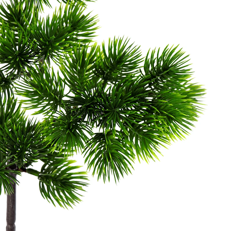 Одиночная большая сосновая ветвь имитация зеленых листьев растение приветствие бонсай-сосна аксессуары домашний декор с рисунком растений поддельные цветы 40 см