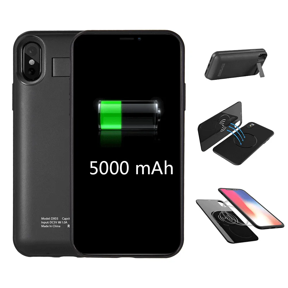 Charger case For Iphone x 5000mah Power Cases For Iphone x portatil battery case with wireless charging power bank9 (2)