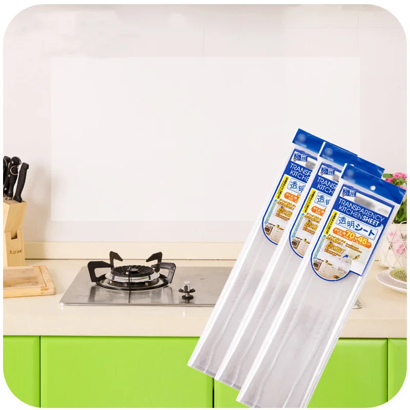 

2pc Transparent Oilproof Wall Stickers Removable waterproof self adhesive wallpaper resistant for Home kitchen Decor tile mural