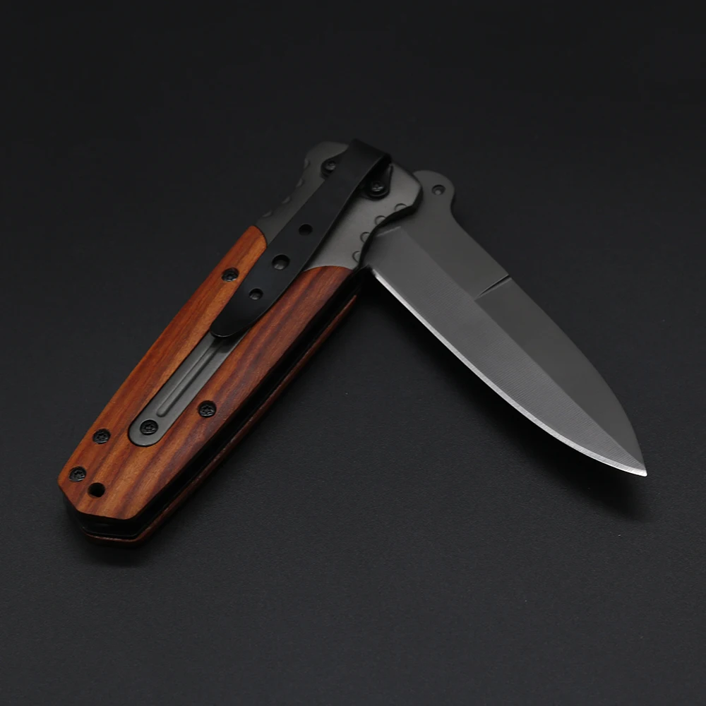 DA59 Folding Knife Tactical Knife 3CR13MOV Camping Hiking Essential Equipment Wild Rescue Survival Knife Wood+Aluminium Handle DA59 Folding Knife Tactical Knife 3CR13MOV Camping Hiking Essential Equipment Wild Rescue Survival Knife Wood+Aluminium Handle