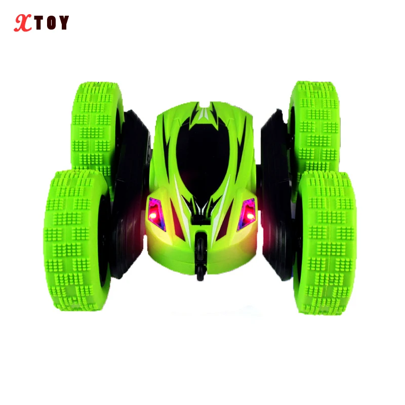 

2.4Ghz Remote Control Cars Stunt Rc Car High Speed Flashing 3D Flip roll Green & Blue Electric Race Double S Toys Christmas Gift