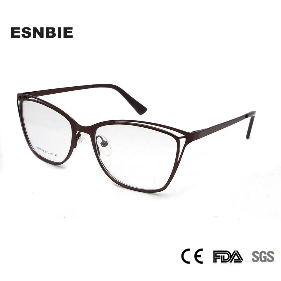 

ESNBIE Female Optical Frame Spectacle Women Frames Cat Eye Designer Eyewear Myopia Glasses Women Occhiali Da Vista Donna
